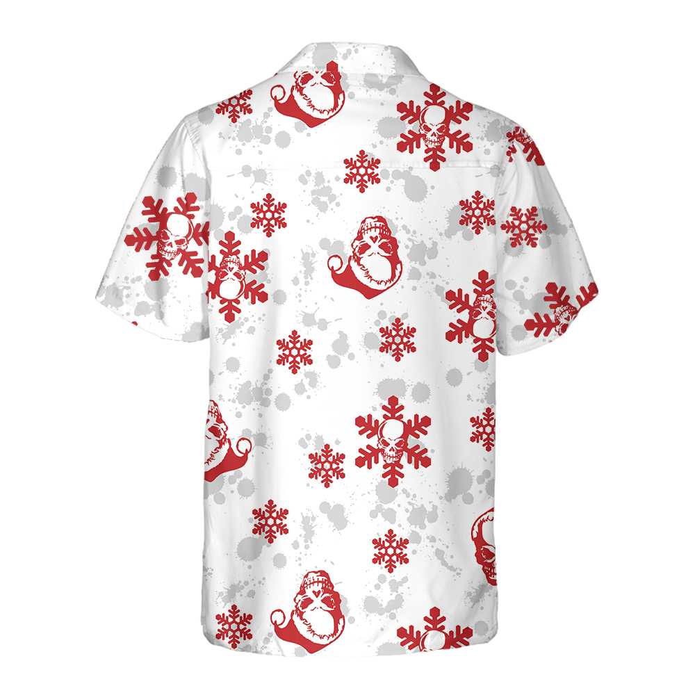 Drune | Weihnachts-Schnee-und-Schädel-Hawaiian-Shirt, Weihnachts-Schädel-Shirt, Bestes Geschenk für Weihnachten