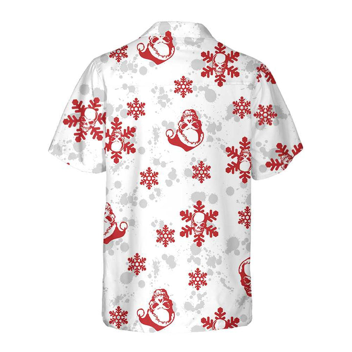 Drune | Weihnachts-Schnee-und-Schädel-Hawaiian-Shirt, Weihnachts-Schädel-Shirt, Bestes Geschenk für Weihnachten