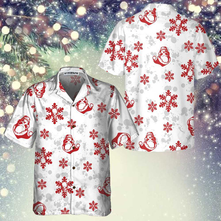 Drune | Weihnachts-Schnee-und-Schädel-Hawaiian-Shirt, Weihnachts-Schädel-Shirt, Bestes Geschenk für Weihnachten