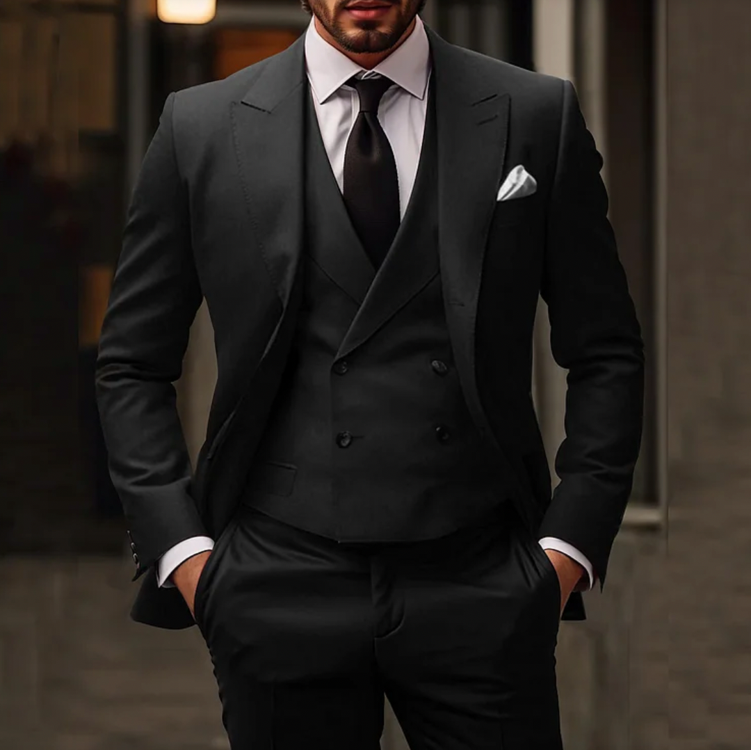 Drune | Herren Smoking 3-teilig - Blazer, Weste & Hose