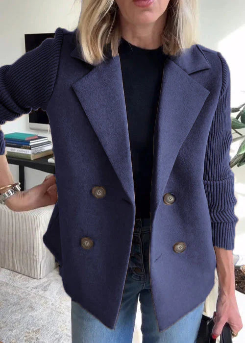 Drune | Damen Doppelreihen Mantel Schicke Winterwärme und Eleganz
