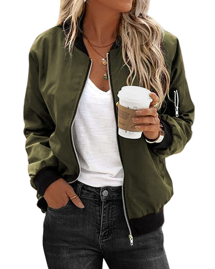 Drune | Klassische Bomberjacke mit Taschen für Frauen
