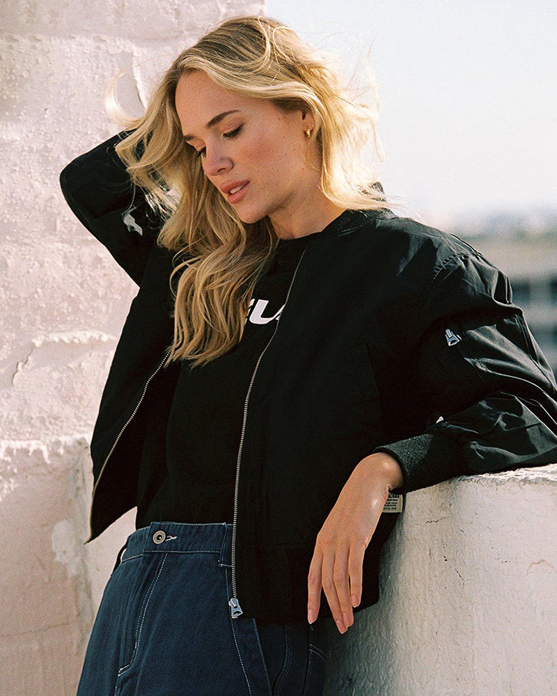 Drune | Klassische Bomberjacke mit Taschen für Frauen