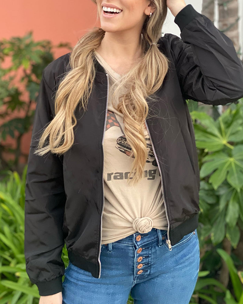 Drune | Klassische Bomberjacke mit Taschen für Frauen