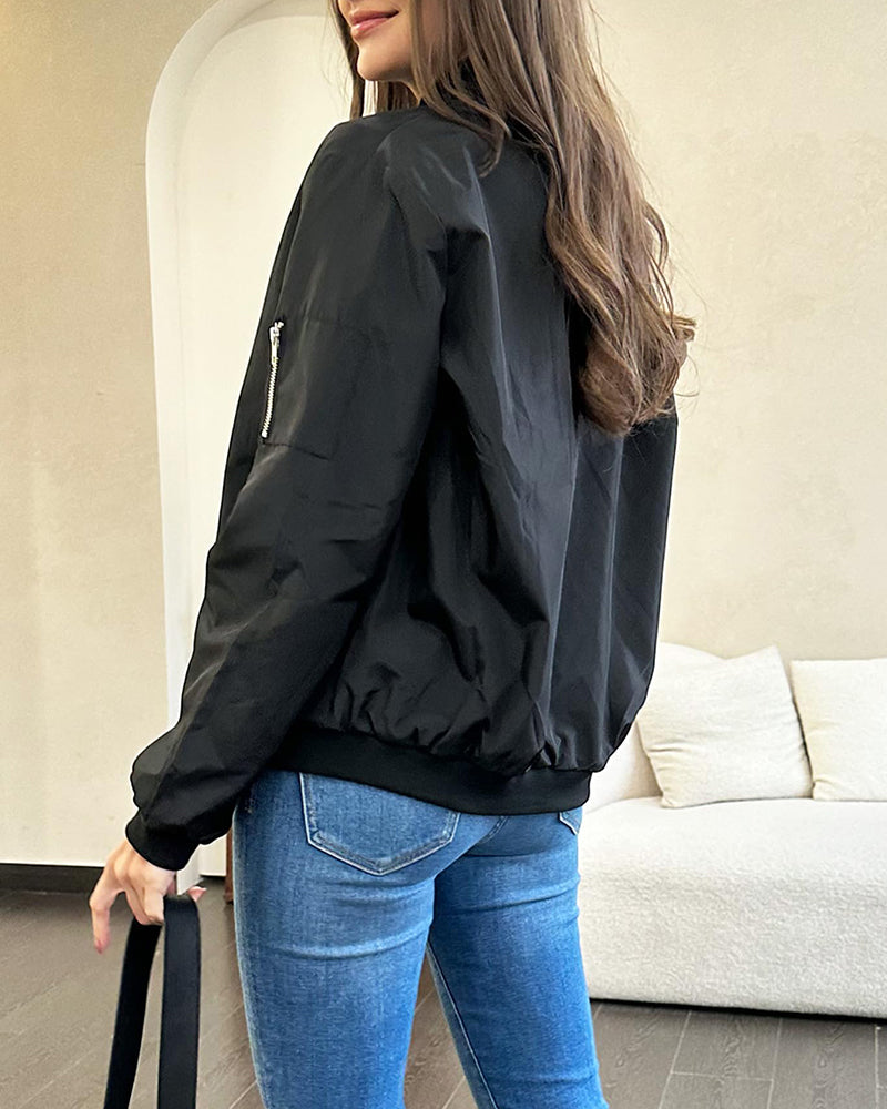 Drune | Klassische Bomberjacke mit Taschen für Frauen