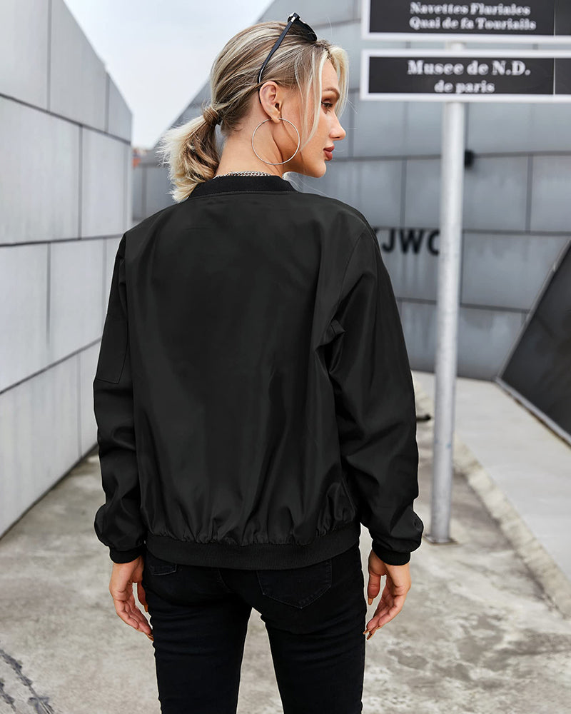 Drune | Klassische Bomberjacke mit Taschen für Frauen