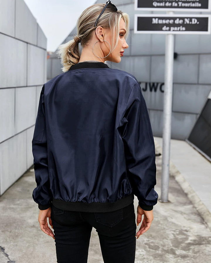 Drune | Klassische Bomberjacke mit Taschen für Frauen