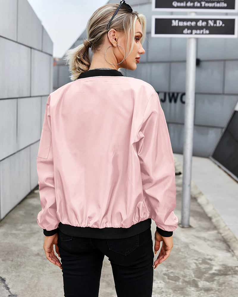 Drune | Klassische Bomberjacke mit Taschen für Frauen