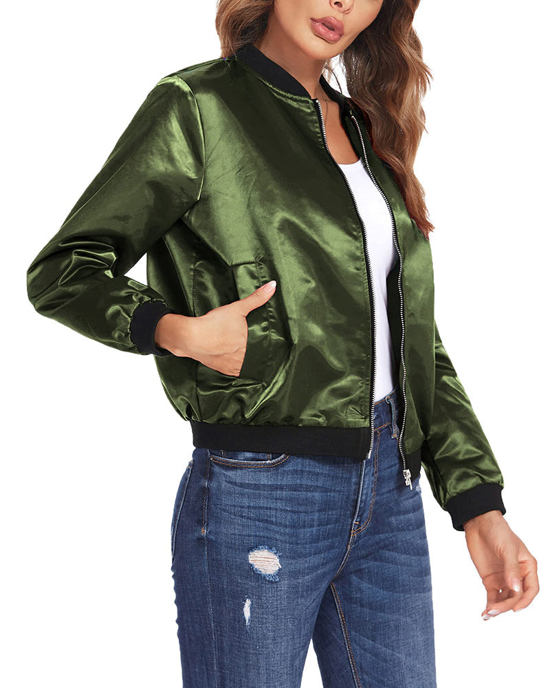 Drune | Klassische Bomberjacke mit Taschen für Frauen