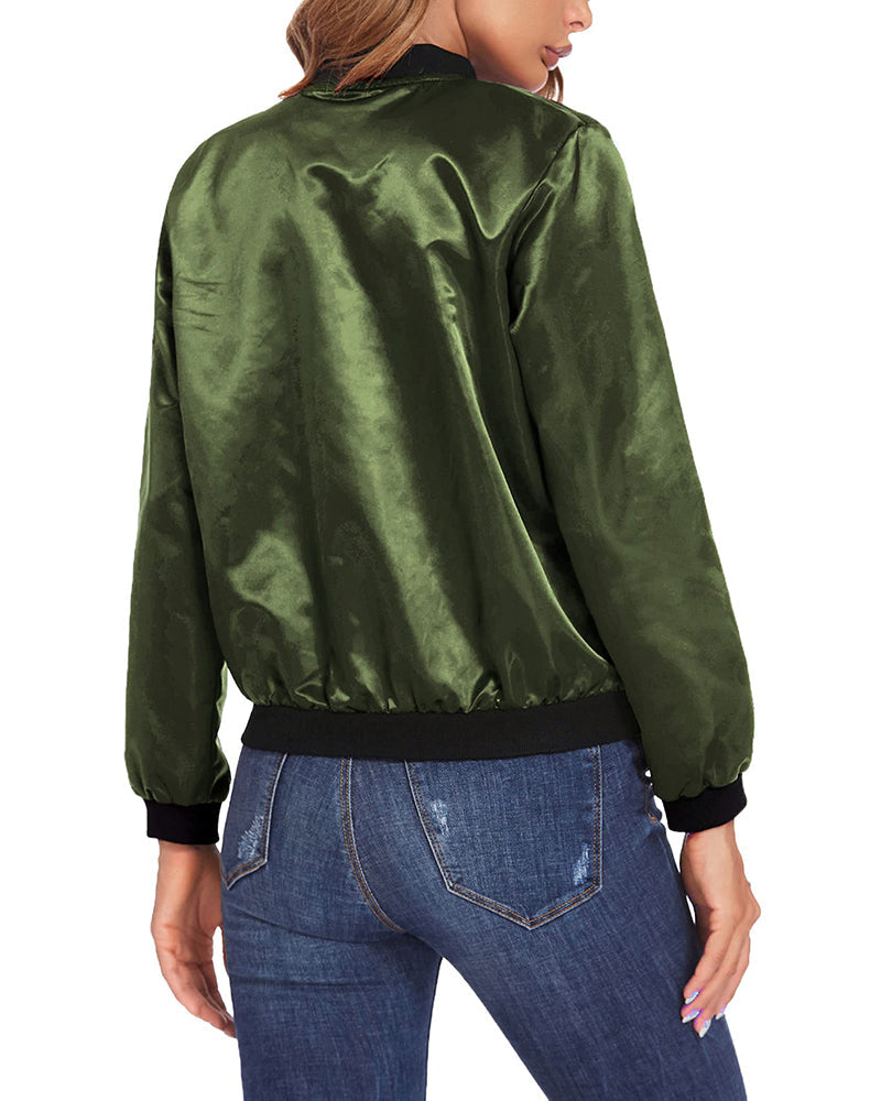 Drune | Klassische Bomberjacke mit Taschen für Frauen