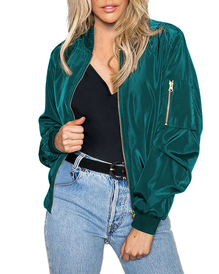 Drune | Klassische Bomberjacke mit Taschen für Frauen