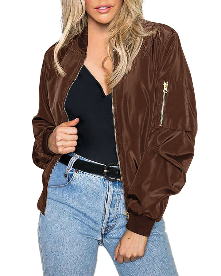 Drune | Klassische Bomberjacke mit Taschen für Frauen