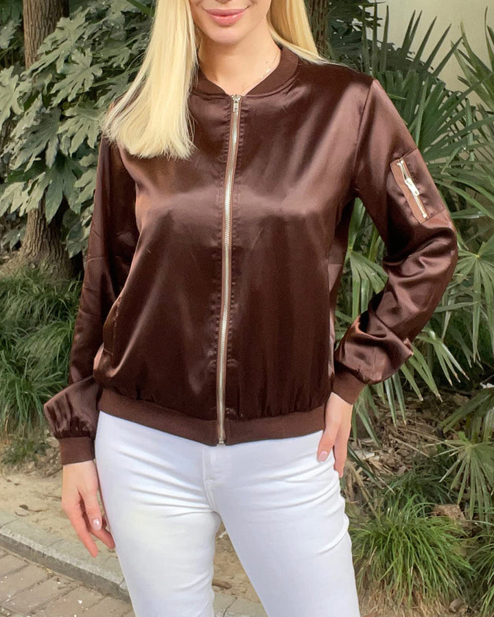 Drune | Klassische Bomberjacke mit Taschen für Frauen
