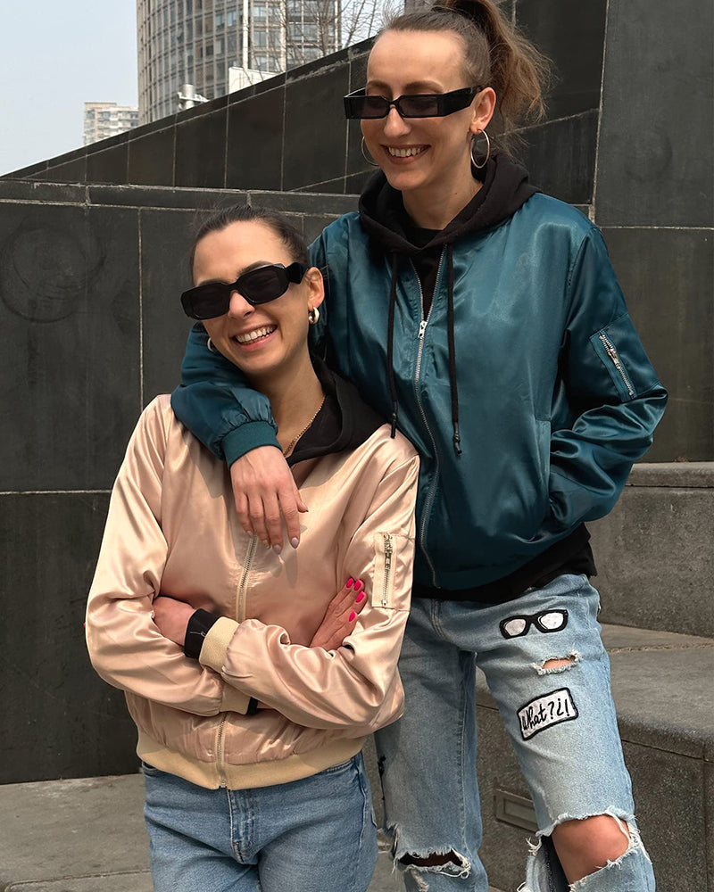 Drune | Klassische Bomberjacke mit Taschen für Frauen