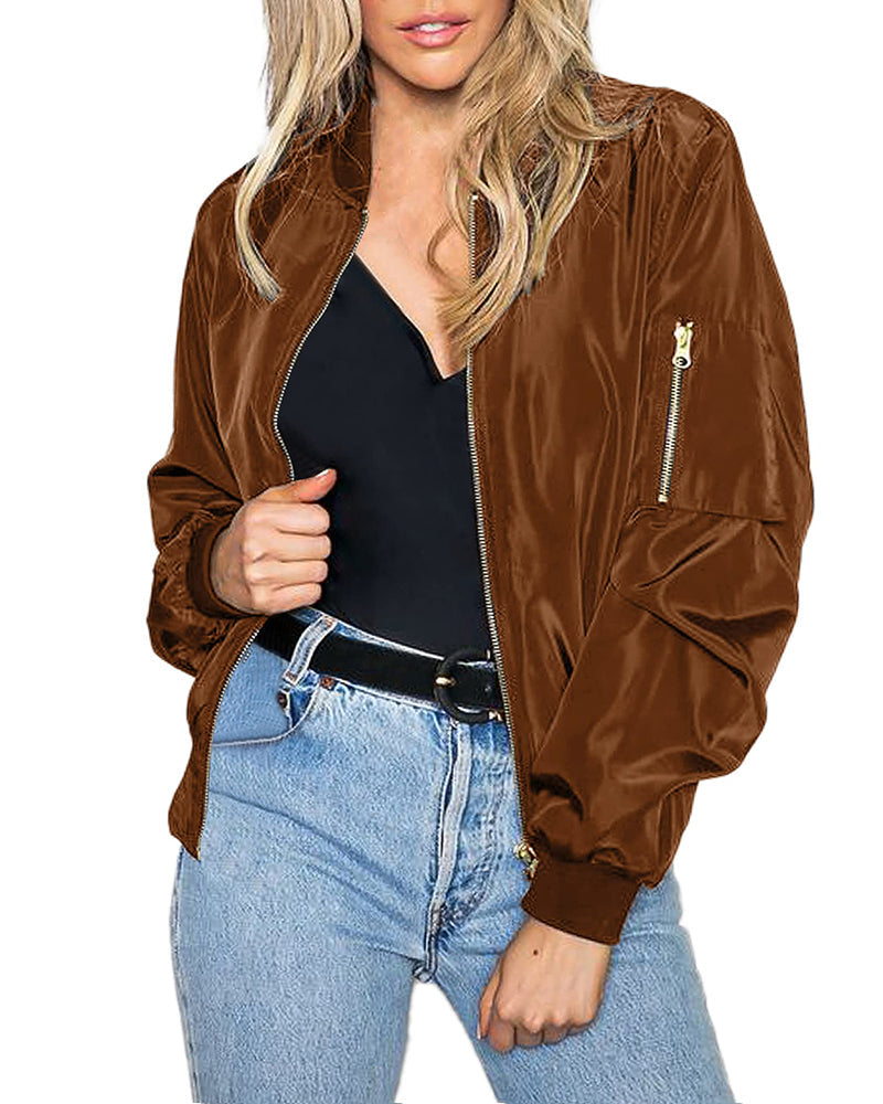 Drune | Klassische Bomberjacke mit Taschen für Frauen