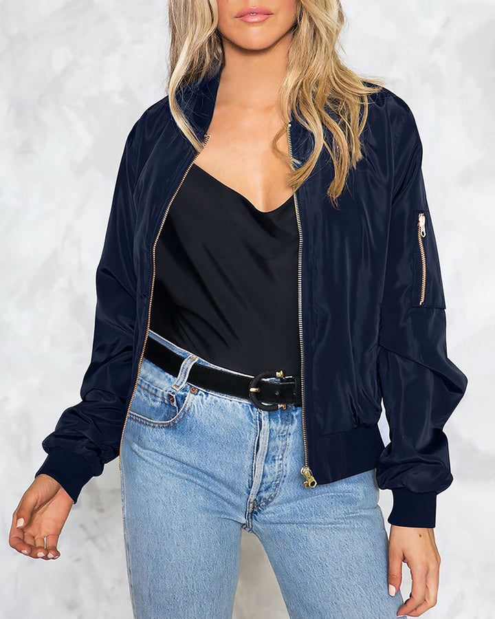 Drune | Klassische Bomberjacke mit Taschen für Frauen