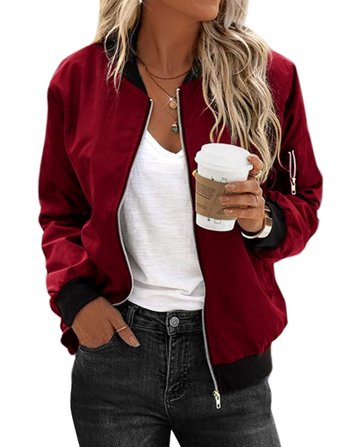 Drune | Klassische Bomberjacke mit Taschen für Frauen