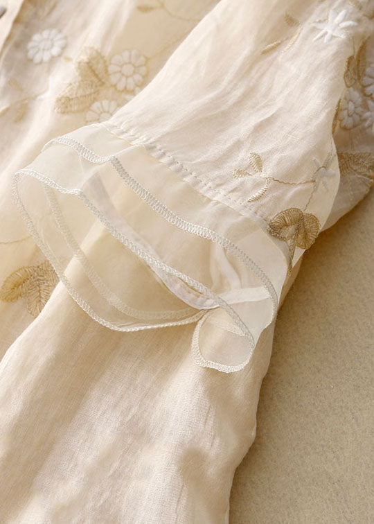 Drune | Bestickte Baumwoll Leinen Bluse
