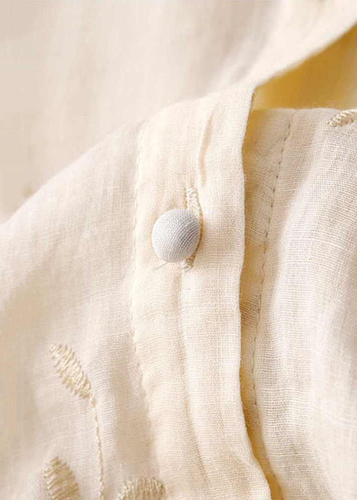 Drune | Bestickte Baumwoll Leinen Bluse