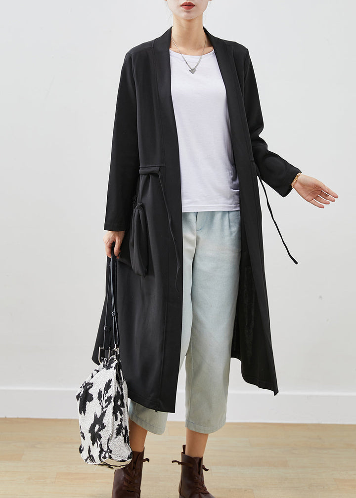 Drune | Schwarze Kapuzenjacke mit Taschen aus Baumwolle