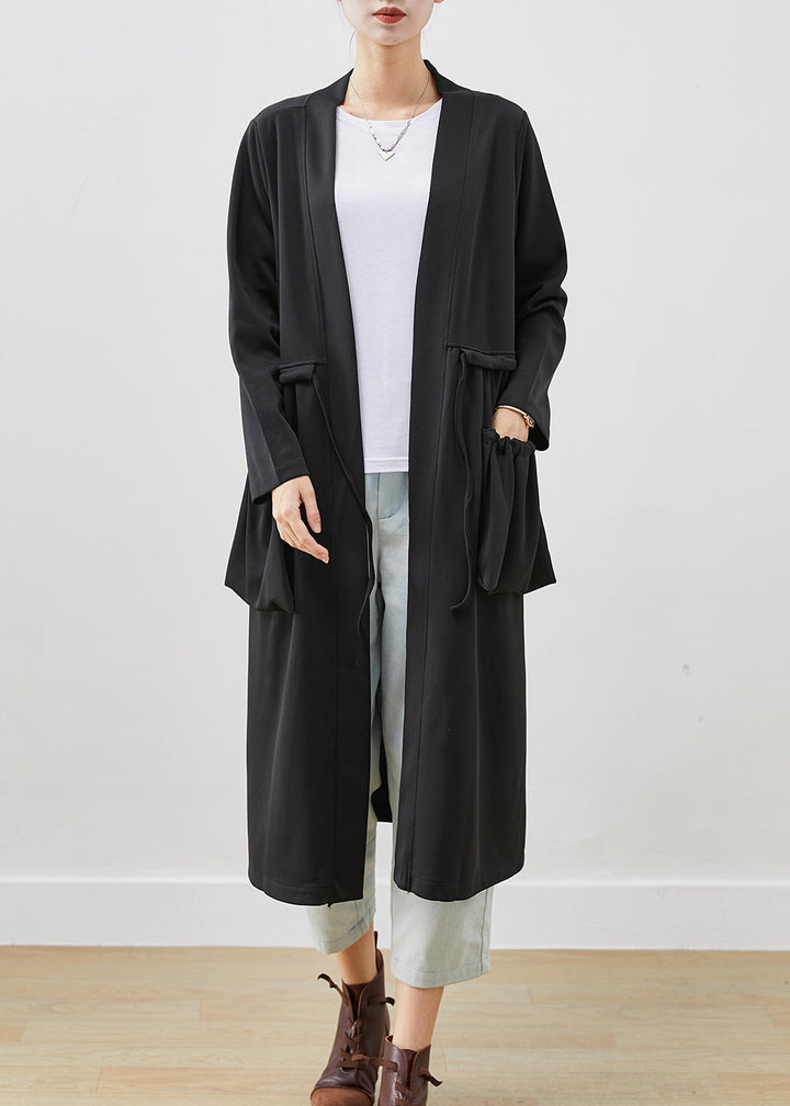 Drune | Schwarze Kapuzenjacke mit Taschen aus Baumwolle