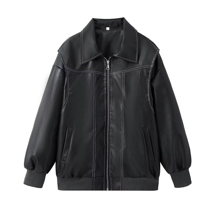 Drune | Damen Oversized Leder Winterjacke