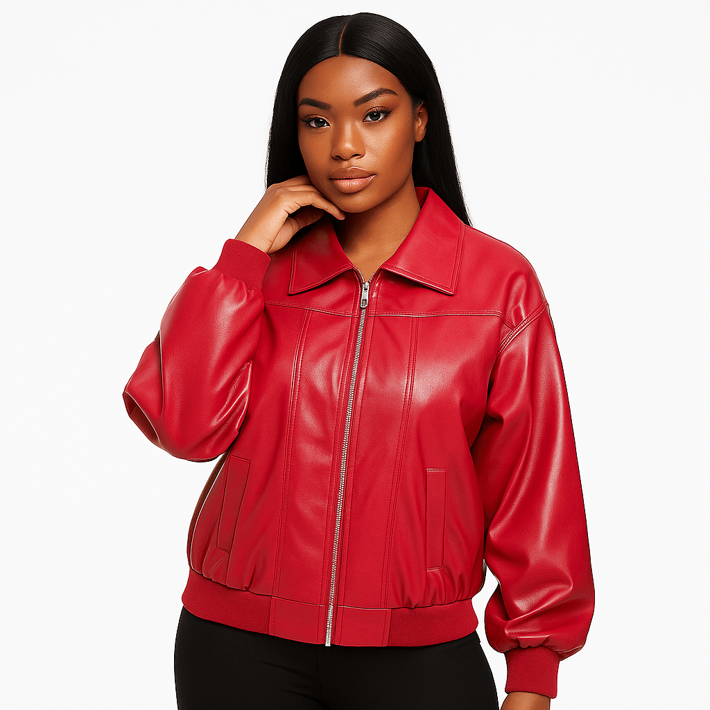 Drune | Damen Oversized Leder Winterjacke