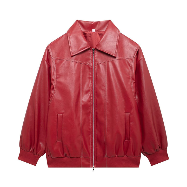 Drune | Damen Oversized Leder Winterjacke