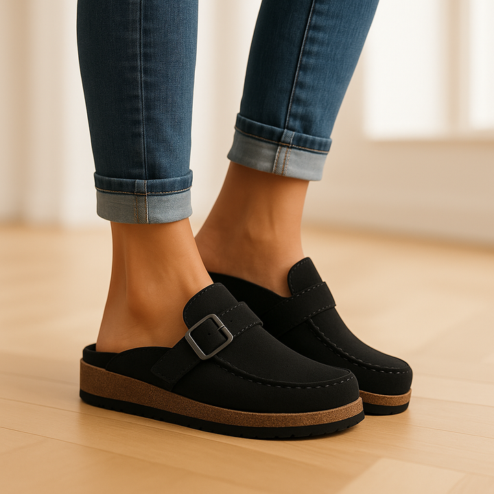 Clogs - Slipper - Schnalle - Mules - Damenschuhe Drune