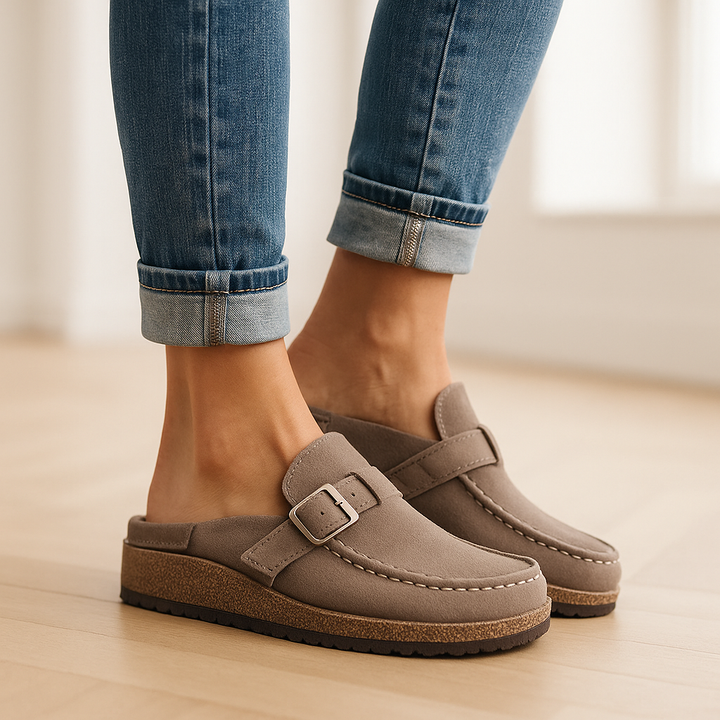 Clogs - Slipper - Schnalle - Mules - Damenschuhe Drune
