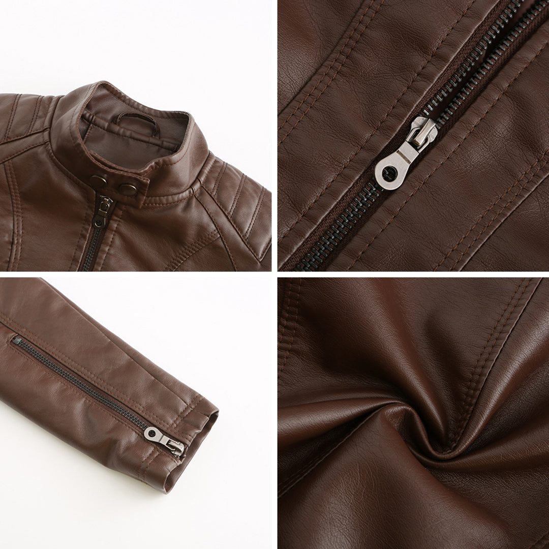 Drune | Stilvolle gesteppte Lederjacke mit Reißverschluss