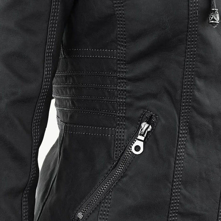 Drune | Schicke khakifarbene Jacke mit Kapuze, Komfort und urbaner Eleganz