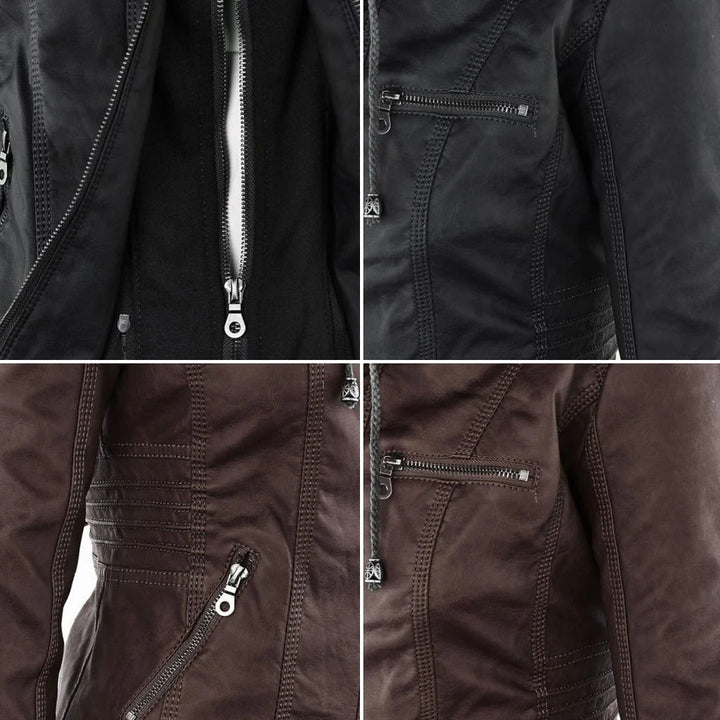 Drune | Schicke khakifarbene Jacke mit Kapuze, Komfort und urbaner Eleganz