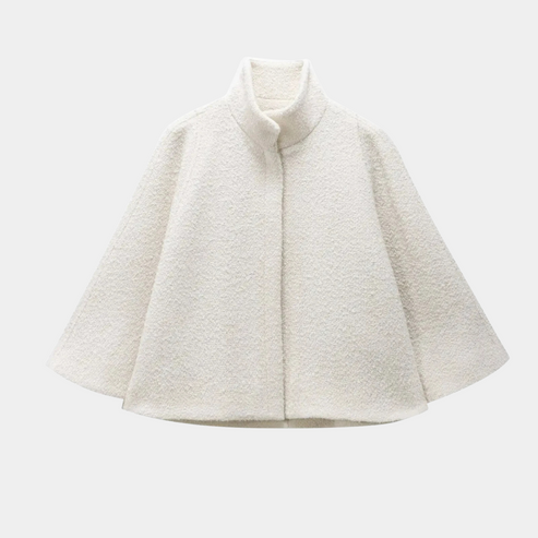 Drune | High Neck Cape Mantel Elegante a Linien Swing Jacke