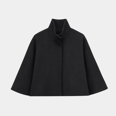 Drune | High Neck Cape Mantel Elegante a Linien Swing Jacke