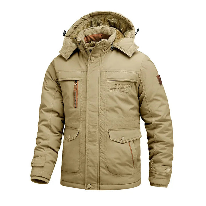 Drune | Herren Winterjacke Taktisch Wasserdicht mit Abnehmbarer Kapuze