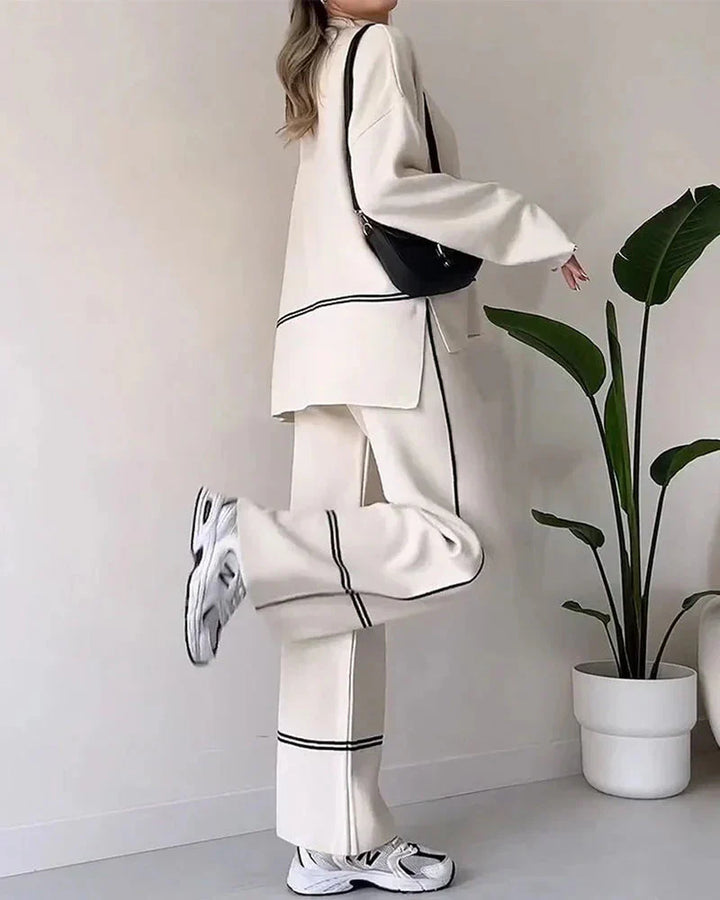 Drune | Ord Set Zweiteiler aus Oversize Damenpullover und Hose mit weitem Bein