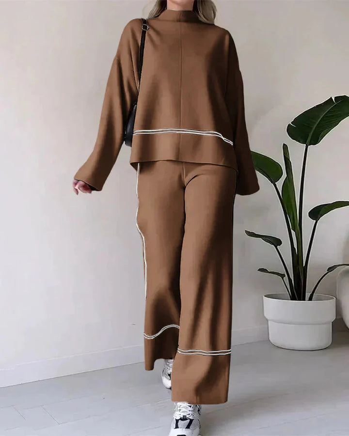 Drune | Ord Set Zweiteiler aus Oversize Damenpullover und Hose mit weitem Bein