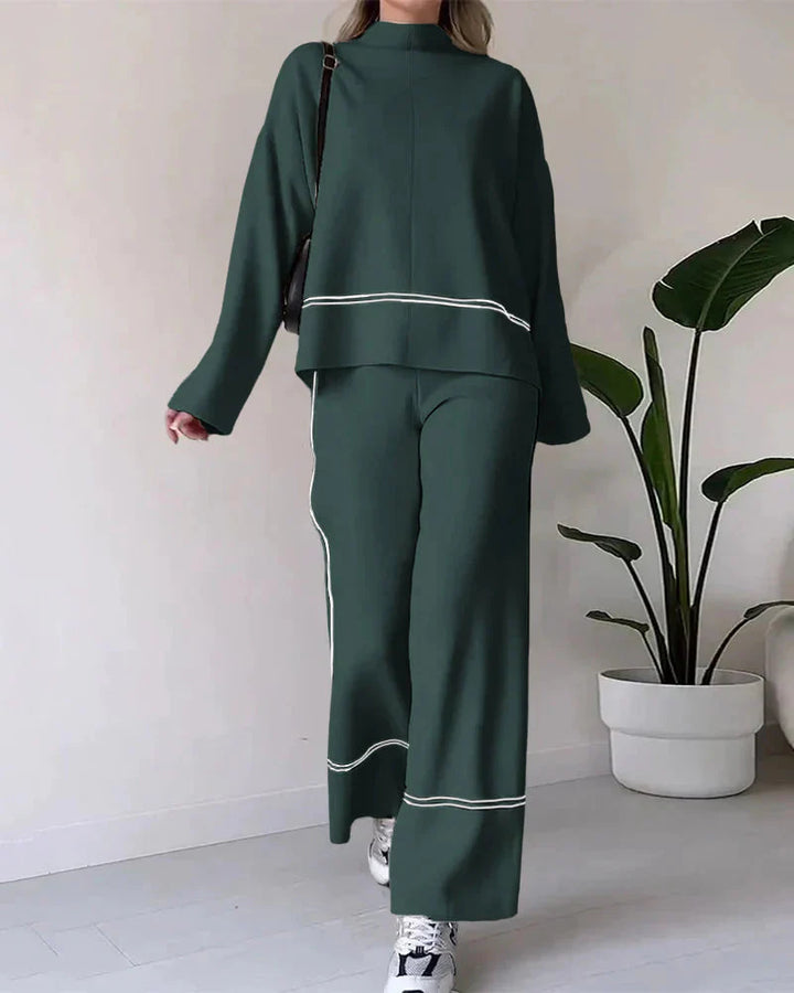 Drune | Ord Set Zweiteiler aus Oversize Damenpullover und Hose mit weitem Bein