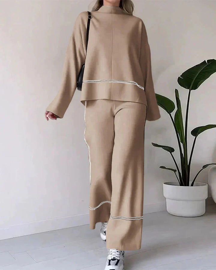 Drune | Ord Set Zweiteiler aus Oversize Damenpullover und Hose mit weitem Bein