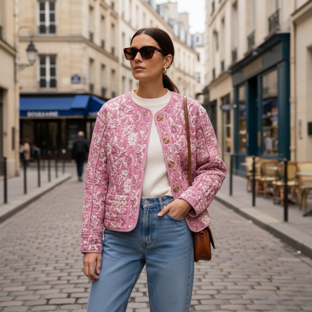 Drune | Blümchen-Steppjacke Gefüttert Damen