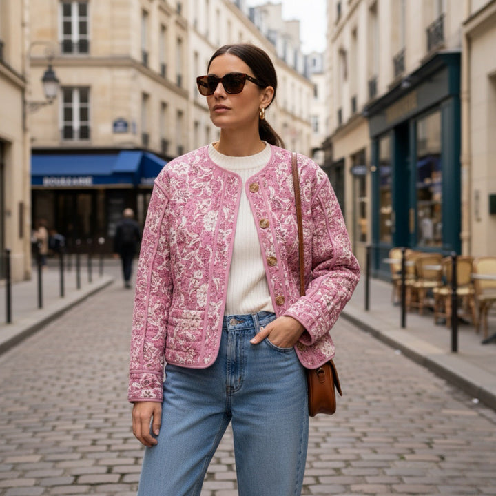 Drune | Blümchen-Steppjacke Gefüttert Damen