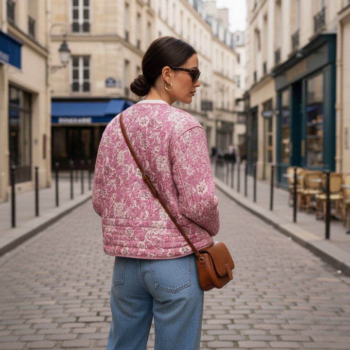 Drune | Blümchen-Steppjacke Gefüttert Damen