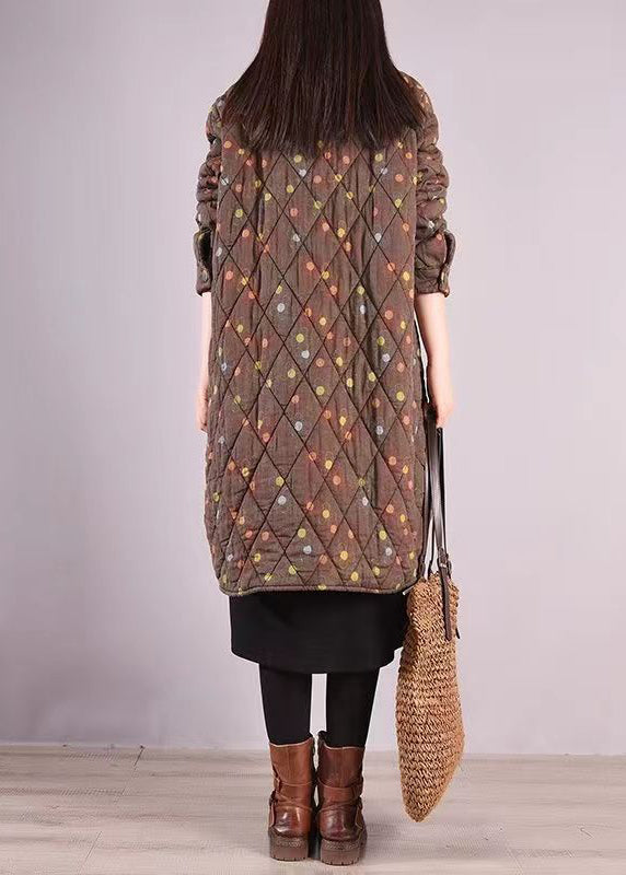 Drune | Drucktaschen Patchwork Feine Baumwolle Gefüllte Mäntel Stehkragen Winter