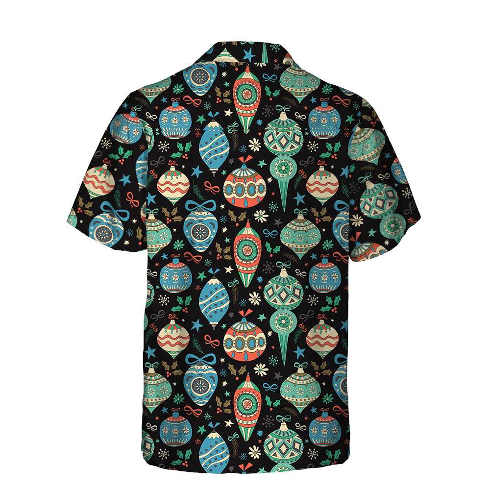 Drune | Bunte Weihnachtskugeln Hawaiian Shirt, Lustiges Weihnachtshemd, Geschenk für Weihnachten