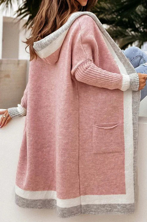 Drune | Langer Cardigan - Offene Front - Weiches Strick - Rippbündchen - Mit Taschen