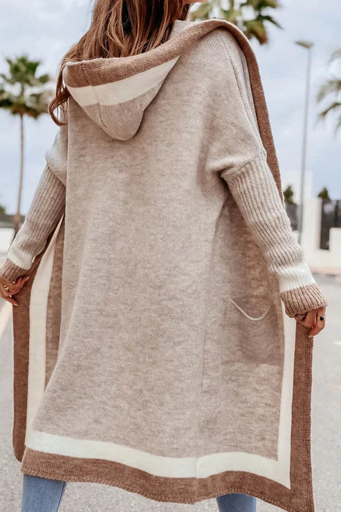 Drune | Langer Cardigan - Offene Front - Weiches Strick - Rippbündchen - Mit Taschen