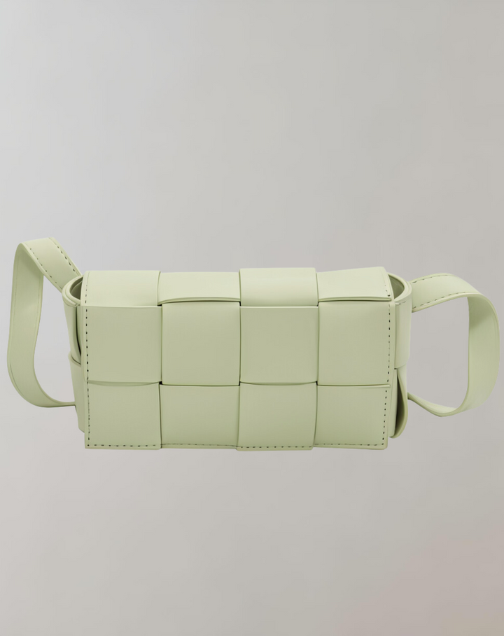 Drune | Geblockte Umhängetasche Vegan Leder Damen Geflochtene Tasche Frauen