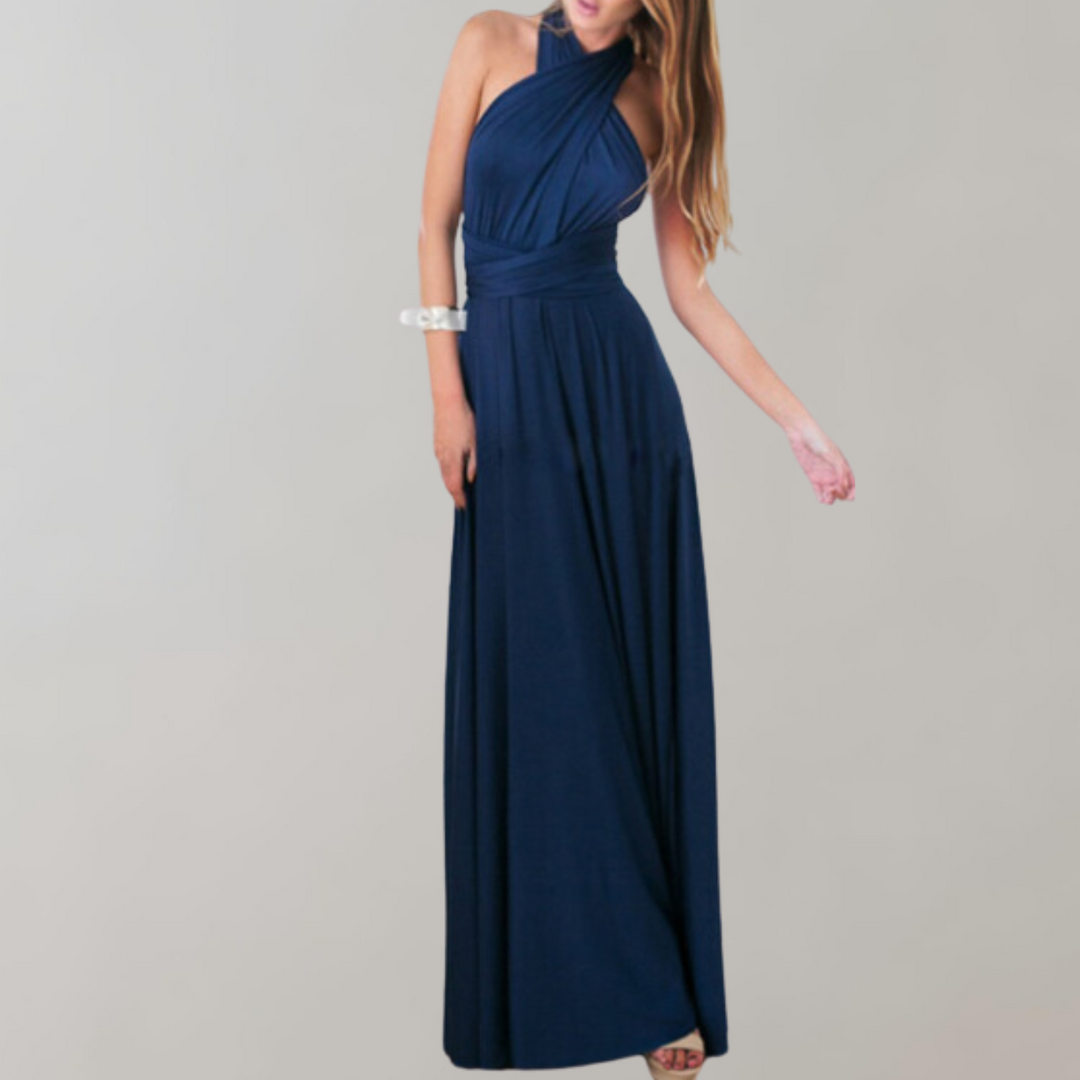 Drune - Schick Maxikleid | Cocktail Kleid Taillengurtel