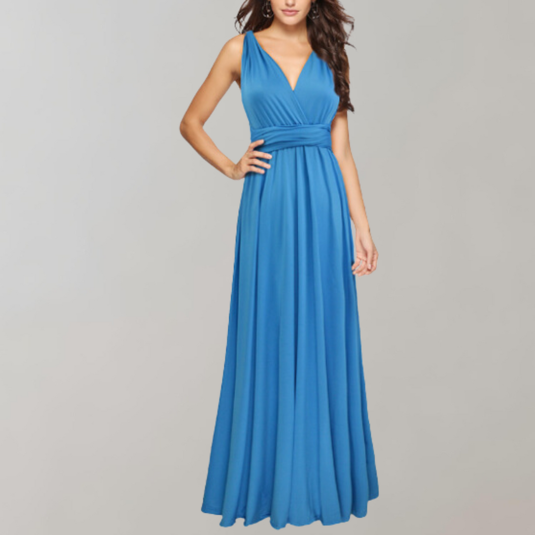 Drune - Schick Maxikleid | Cocktail Kleid Taillengurtel